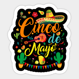 Happy 5 De Mayo Cinco de Mayo Viva Mexico 5 De Mayo Sticker